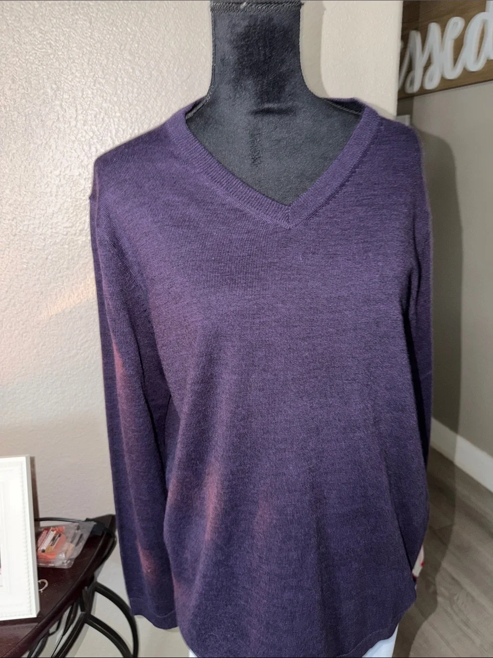 Apt. 9 Men's V-Neck Sweater - Deep Purple